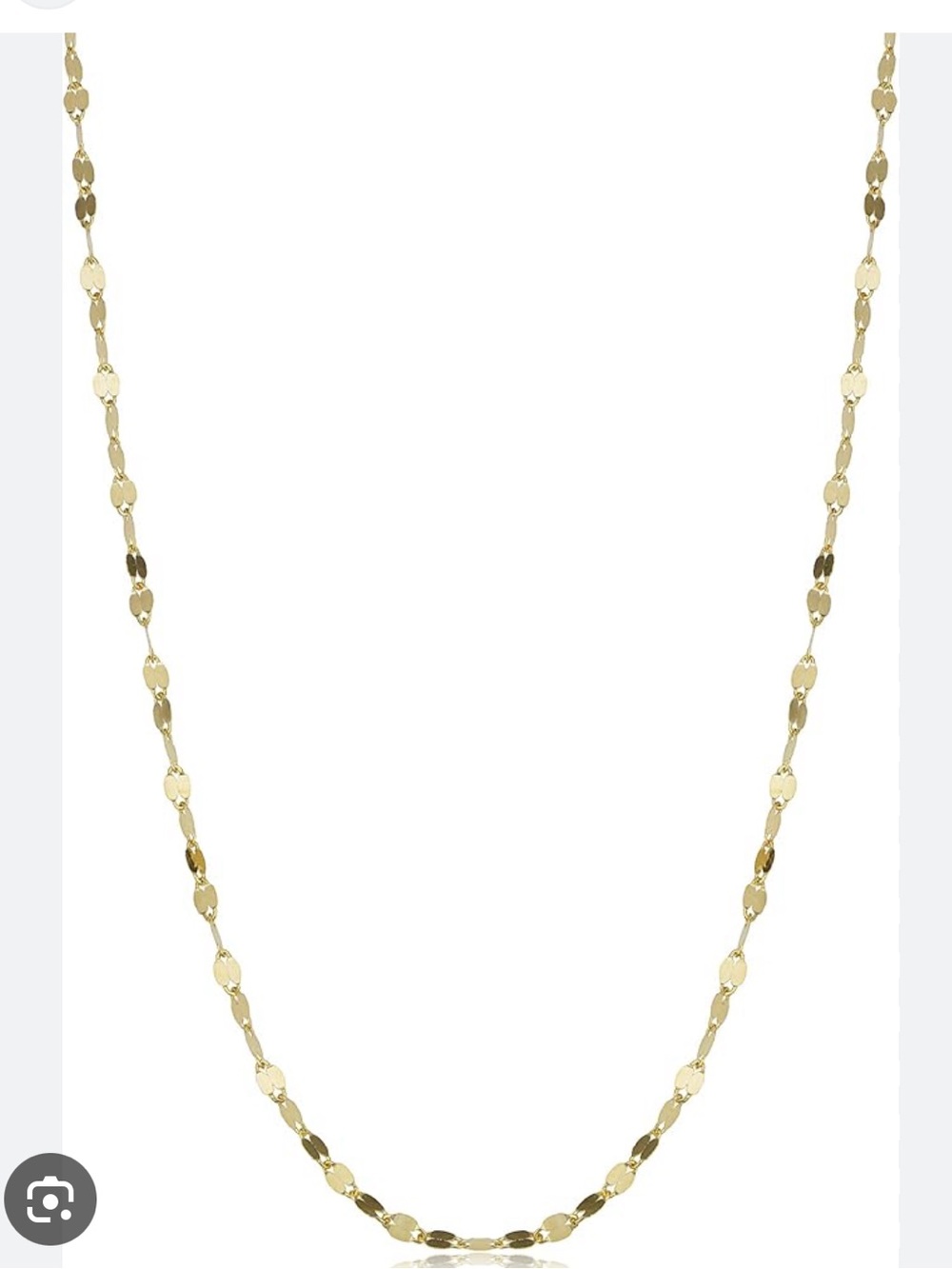 10k Solid Gold Mirror Necklace 1.5mm 16”